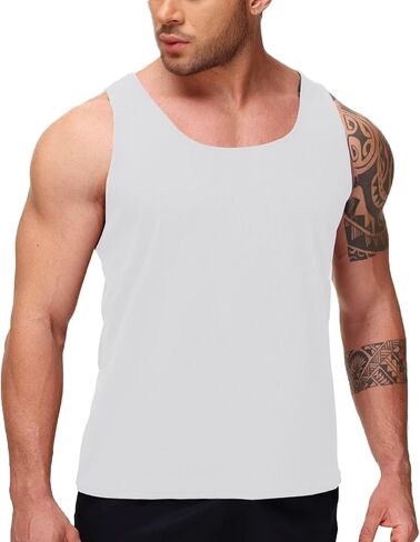 Men's Ribbed Tank Tops Workout Gym Sleeveless Dry Fit Bodybuilding Shirts Athletic Muscle Tee Shirts in Saudi Arabia