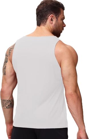 Men's Ribbed Tank Tops Workout Gym Sleeveless Dry Fit Bodybuilding Shirts Athletic Muscle Tee Shirts in Saudi Arabia