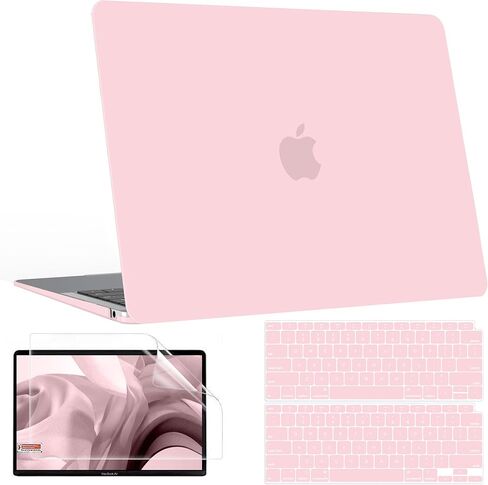 B BELK Compatible with MacBook Air 13 inch Case M1, MacBook Air Case 2021 2020 2019 2018 A2337 A2179 A1932 Touch ID, Plastic Laptop Hard Shell + 2 Keyboard Covers + Screen Protector, Lavender Purple in Saudi Arabia