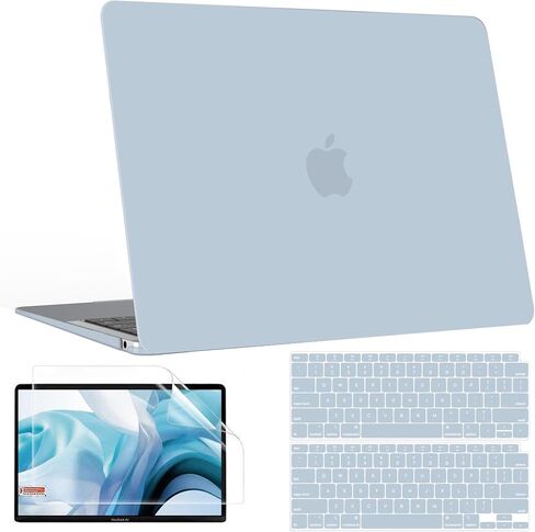 B BELK Compatible with MacBook Air 13 inch Case M1, MacBook Air Case 2021 2020 2019 2018 A2337 A2179 A1932 Touch ID, Plastic Laptop Hard Shell + 2 Keyboard Covers + Screen Protector, Lavender Purple in Saudi Arabia