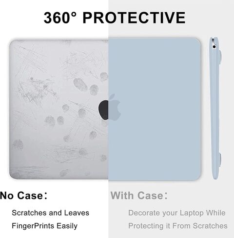 B BELK Compatible with MacBook Air 13 inch Case M1, MacBook Air Case 2021 2020 2019 2018 A2337 A2179 A1932 Touch ID, Plastic Laptop Hard Shell + 2 Keyboard Covers + Screen Protector, Lavender Purple in Saudi Arabia