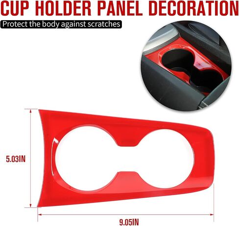 JeCar for Camaro Cup Holder Cover Trim Carbon Fiber Interior Accessories for Chevrolet Chevy Camaro 2010-2015 in Saudi Arabia