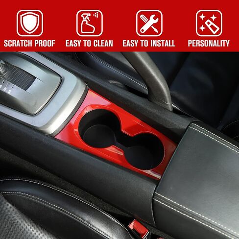 JeCar for Camaro Cup Holder Cover Trim Carbon Fiber Interior Accessories for Chevrolet Chevy Camaro 2010-2015 in Saudi Arabia