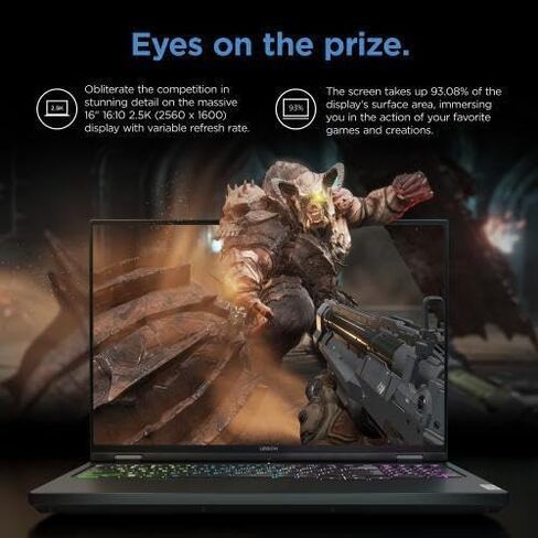 كمبيوتر محمول للألعاب Lenovo Legion-Pro-5i - شاشة 16 بوصة WQXGA 240 هرتز، Intel i9-14900HX، NVIDIA RTX 4070 GDDR6 8 جيجابايت، 64 جيجابايت DDR5 RAM، 4 تيرابايت SSD، Wi-Fi 6E، لوحة مفاتيح بإضاءة خلفية، Windows 11 Pro، مع ماوس ألعاب in Saudi Arabia