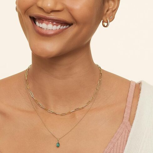 سلسلة ذهبية للنساء، 14/16/18/20 بوصة 14 قيراط مطلية بالذهب سلسلة مشبك ورق قلادة أنيقة بسيطة ذهبية مشبك ورق قلادة غير مشوهة قلادة ذهبية للنساء العصرية هدية مجوهرات جمالية in Kuwait