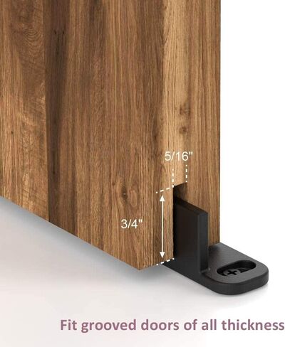 ZEKOO 1 Pack Barn Door Floor Guide,No Groove Adjustable Closet Door Guide Use for Barn Door,Floor Mount Sliding Door Bottom Guide,Fit for Different Thick of Door Black in Saudi Arabia