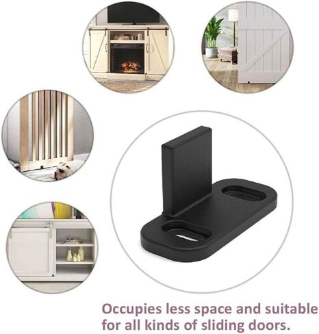 ZEKOO 1 Pack Barn Door Floor Guide,No Groove Adjustable Closet Door Guide Use for Barn Door,Floor Mount Sliding Door Bottom Guide,Fit for Different Thick of Door Black in Saudi Arabia