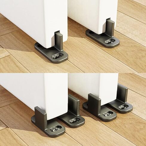 ZEKOO 1 Pack Barn Door Floor Guide,No Groove Adjustable Closet Door Guide Use for Barn Door,Floor Mount Sliding Door Bottom Guide,Fit for Different Thick of Door Black in Saudi Arabia