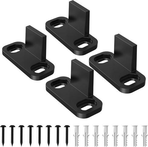 ZEKOO 1 Pack Barn Door Floor Guide,No Groove Adjustable Closet Door Guide Use for Barn Door,Floor Mount Sliding Door Bottom Guide,Fit for Different Thick of Door Black in Saudi Arabia