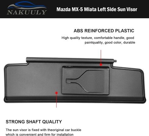 قناع الشمس من جانب الركاب الأمامي الأيمن من Nakuuly أسود مع ضوء فانيتي متوافق مع Mazda MX-5 Miata 2006 2007 2008 2009 2010 2011 2012 2013 2014 2015 يستبدل # NE51-69-270D-02 in Kuwait