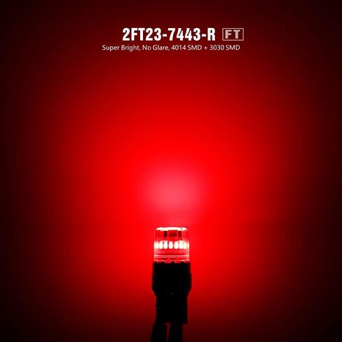 SIR IUS LED - FT- Series LED Turn Signal Brake Tail Light Bulb Super Bright High Power Dual Filament function Air Vent Design 3030+4014 SMD Pack of 2 (Amber/Orange, 7443) in Saudi Arabia