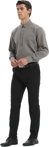 Men's Oxford Shirt Regular-Fit Button Down Collar Shirts Long Sleeve Dress Shirts Wrinkle Resistant with Pocket in Saudi Arabia