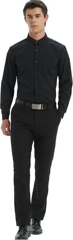 Men's Oxford Shirt Regular-Fit Button Down Collar Shirts Long Sleeve Dress Shirts Wrinkle Resistant with Pocket in Saudi Arabia