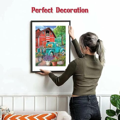 NAIMOER Flowers Truck Diamond Art Kits for Adults - Full Drill Spring Diamond Art Kits, DIY 5D Truck Diamond Art Flowers Diamond Art Kits for Home Wall Decor 30x40cm in Saudi Arabia