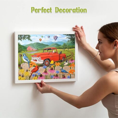 NAIMOER Flowers Truck Diamond Art Kits for Adults - Full Drill Spring Diamond Art Kits, DIY 5D Truck Diamond Art Flowers Diamond Art Kits for Home Wall Decor 30x40cm in Saudi Arabia