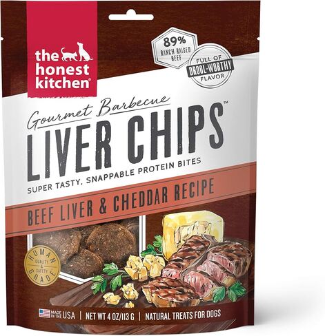 The Honest Kitchen Gourmet Barbecue Liver Chips: Beef Liver & Cheddar Recipe, 4 oz Bag in Saudi Arabia
