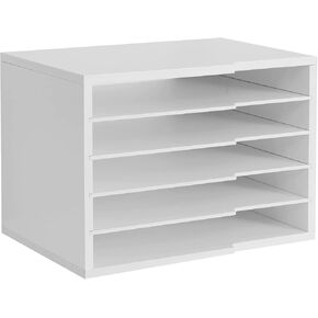Desktop File Sorter with 4 Adjustable Shelves for Home and Office, Paper Letter Tray Organizer Wall Mount, Black in Saudi Arabia