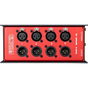 CAT Box 8 - a Durable Four Channel Stage Box with Both a Male XLR and a Female XLR Connector on Each of The Four Channels.