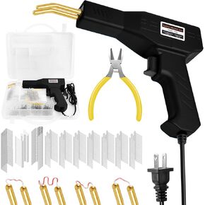 Plastic Welder Kit, 800PCS Hot Staples, Hot Stapler Plastic Welding Repair Kit, 110V Automotive Bumper Repair Gun (Black)