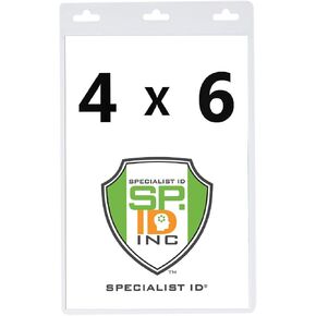 10 Pack - Vertical Oversized 4X6 Vinyl ID Badge Holder - for Extra Large Credentials and Tickets XL46V by Specialist ID