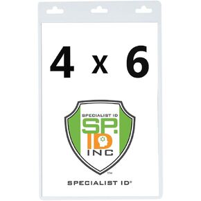 10 Pack - Vertical Oversized 4X6 Vinyl ID Badge Holder - for Extra Large Credentials and Tickets XL46V by Specialist ID