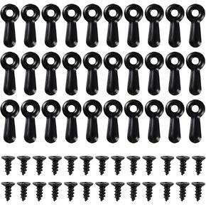200 Pieces Picture Frame Turn Button Fasteners Set Picture Frame Hardware Backing Clips with 100 Pieces Screws for Hanging Pictures, Craft, Photos (Black)