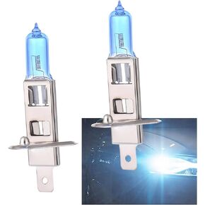 2 PCS Car H1 Halogen Bulbs, 12V 100W Xenon Light Super Bright Anti-fog Standard Light Bulb, Quartz Glass Waterproof Shockproof Car Light Replacement Kit, Universal for Car Lighting (White)