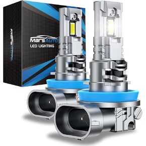 Marsauto H11/H8/H9 Light Bulbs, 30000LM H11 Super Bright Powersport or Fog Bulbs Light Bulbs with Fan Small Size, Long Lifespan Plug and Play, Pack of 2 in Kuwait