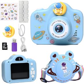 Kids Camera, Christmas Birthday Gifts for Children Age 3-8, HD Digital Video Cameras for Children, Portable Toy for 3 4 5 6 7 8 Year Old Kid with 32GB SD Card and Cute Children's Camera Bag (Pink)