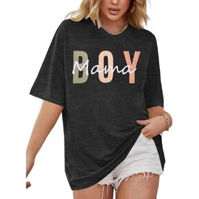 Boy Mom Shirt Mama Shirts : Women Oversized Mama Graphic Tees Mom Tshirt Tops Mama Casual Short Sleeve Tops
