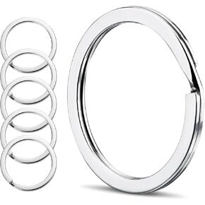 316" Stainless Steel Key Ring, 1 inch 25mm Key Rings Heavy Duty, Surgical Grade Stainless Steel Split Key Ring