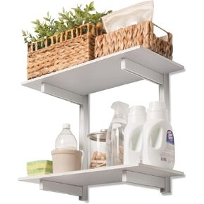 4-Tier Floating Shelves Set, Light Oak - 0.5" x 24" - Premium Wall Shelves for Bedroom, Bathroom, Office, or Kitchen - Clean, Minimalistic Design, Durable Shelf with Bracket for Easy Installation