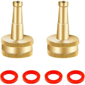 Jet Nozzle High Pressure Hose Nozzle - Water Hose Sprayer Nozzle with Garden Hose Shutoff Valve Solid Brass Heavy Duty 3/4" GHT Connector -1 set