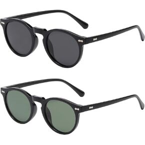Vintage Polarized Sunglasses for Men Women Stylish Retro Round Sun Glasses UV Protection