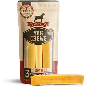 Bully Bunches Extra Large Authentic Yak Cheese Himalayan Chews for Large Dogs & Aggressive Chewers - All Natural Dog Treat Dental Chews, Made with Real Yak Milk - Lactose & Rawhide Free (2 PK)