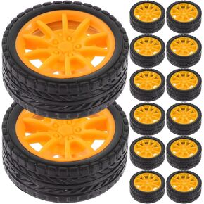UPKOCH 20pcs Plastic Roll 2mm Shaft Toys Wheel for DIY Toy RC Car Truck Boat Helicopter Model Part Replacement Accessories
