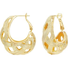 Gold Hoop Earrings for Women, 925 Sterling Silver Post Chunky Gold Hoops for Women, Gold Plated Hypoallergenic Dangle Earrings Jewelry for Women Trendy