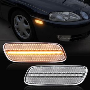 2PCS LED Side Marker Light Assembly Compatible with SC300 SC400 1992-2000, Front Fender Side Marker Lights Lamps