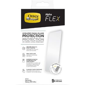 OtterBox Alpha Flex Antimicrobial Screen Protector for Galaxy S23 Ultra, Flawless Touch Response, Fingerprint Resistant, Precision Fit, Vibrant Clarity