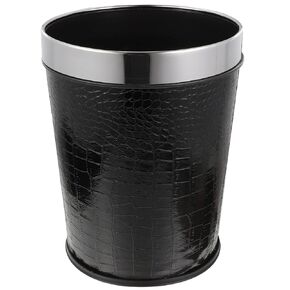 STOBOK Red Leather Trash Can, Open-Top, 11" x 11" x 11"
