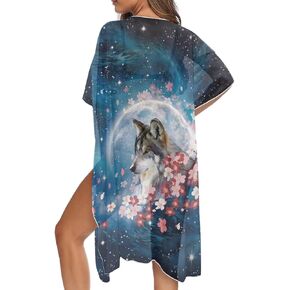 Women's Beach Cover up Swimsuit Kimono, Loose Casual Swimsuit for Bikini Resort Wear