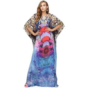 Women's Caftan Dress - Beachwear Coverup Kaftan Casual Long Maxi Lougewear One Size Dresses for Girls & Women