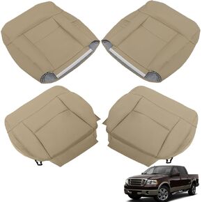 Front Gray Seat Cover 4Pcs Bottom and Lean Back Driver Passenge Replacement for 2004-2008 F150