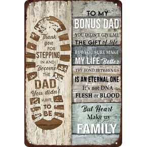 Father's Day to My Dad Tin Sign I Know It's Not Easy for a Man to Raise a Child Poster Gift for Dad from Daughter Birthday Gift for Dad Wall Art Metal Sign Plaque Bedroom Retro Wall Decor 8x12 Inch