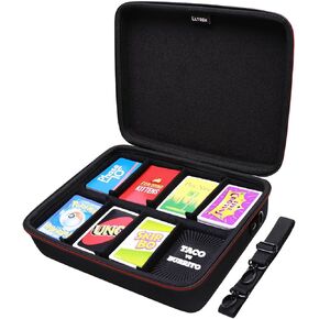 LTGEM game card travel case,compatibility Taco Cat Goat Cheese Pizza/SKYJO/UNO/playing card Against Humanity and other game cards,This card box can hold 2500+game cards (Orange)