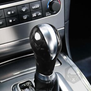 Car Carbon Fiber Center Console Gear Shift Head Surround Cover Compatible with G35 G37 G25 Q40 FX35 FX37 FX50 QX70 QX56 QX80 EX35 EX37 EX25 EX30D QX50 Black