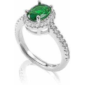 Ring, rings,green Oval C.Z,Prong-set gemstone Ring,Ring setting Pave crystals,Engagement ring,Eternity Rings,Jewelry