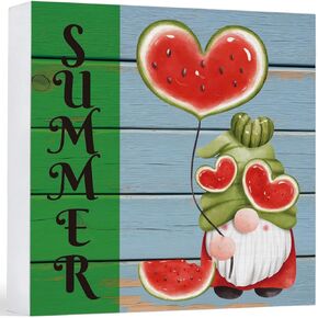 Independence Day Decor Memorial Day Wood Sign 4th of July Decorations Farmhouse Home Table Desk Decor (5 x 5 Inches)