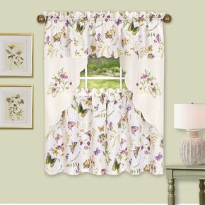Achim Home Furnishings Enchanted - Embellished Tier & Swag Set - 58x24