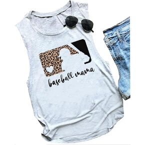 Baseball Tanks for Women Baseball Mom Letter Print Graphic Tank Tops Workout Casual Summer Shirts Top